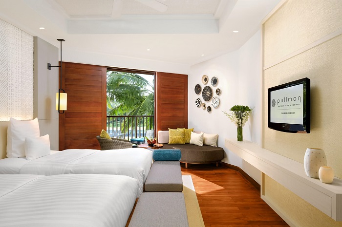 Phòng ở khách sạn Pullman DaNang Beach Resort được bài trí tinh tế, trẻ trung cùng kiểu nội thất hiện đại, sang trọng