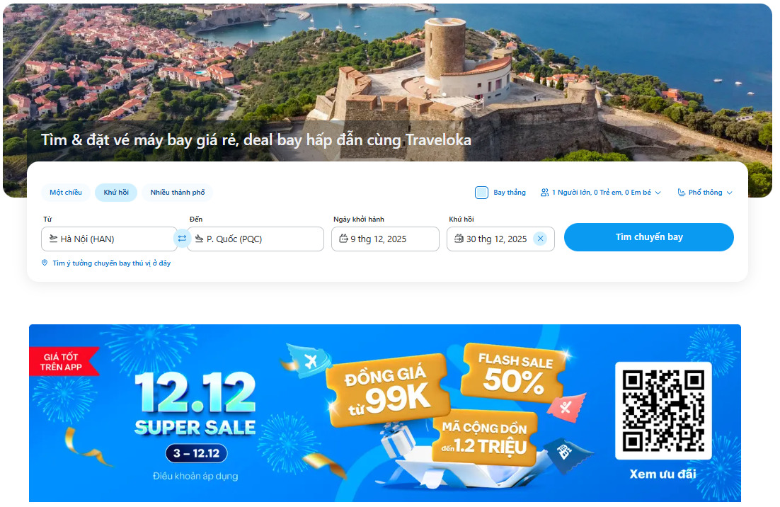 Săn vé máy bay Tết Vietjet trên Traveloka