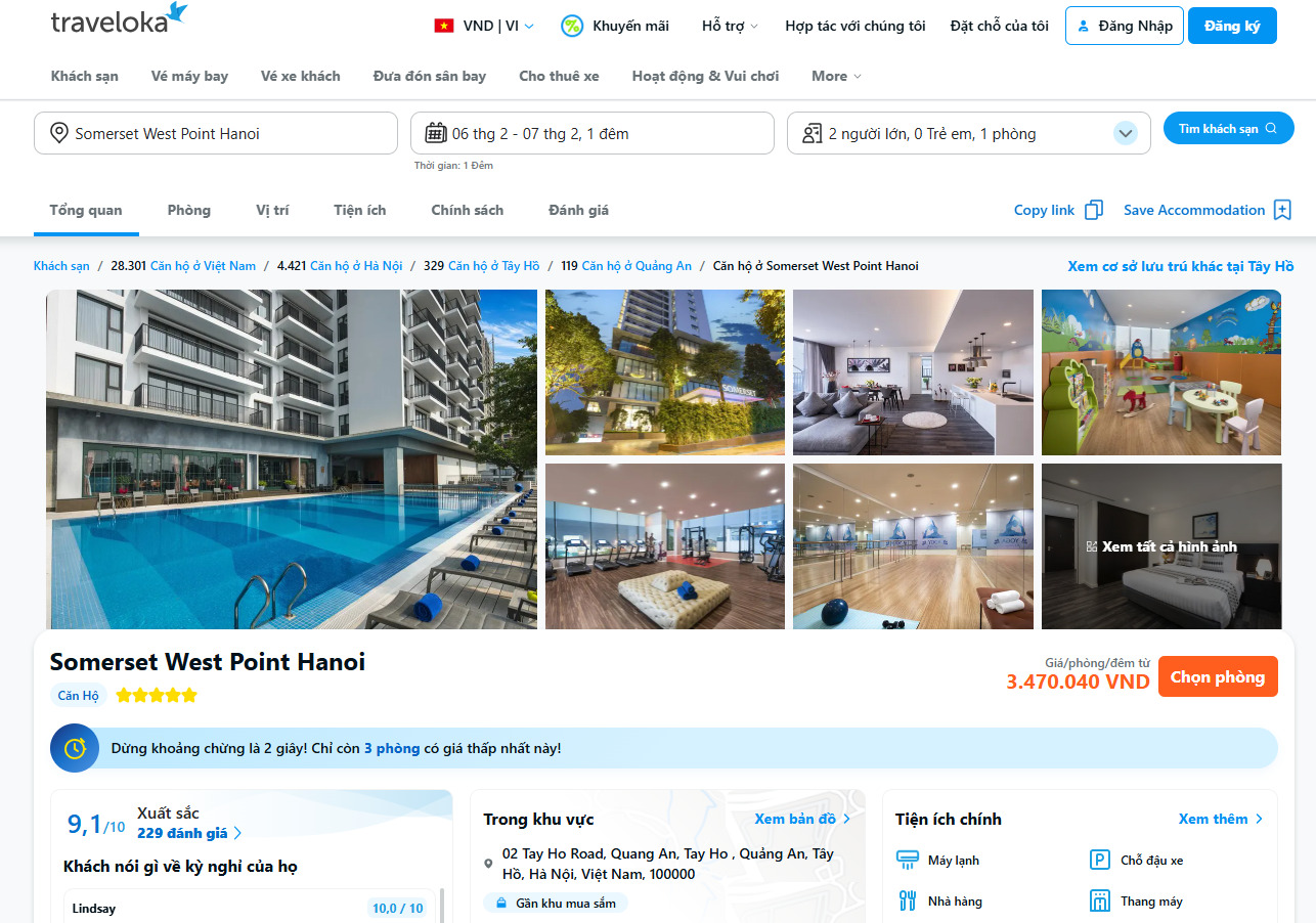 Đặt phòng khách sạn trên Traveloka