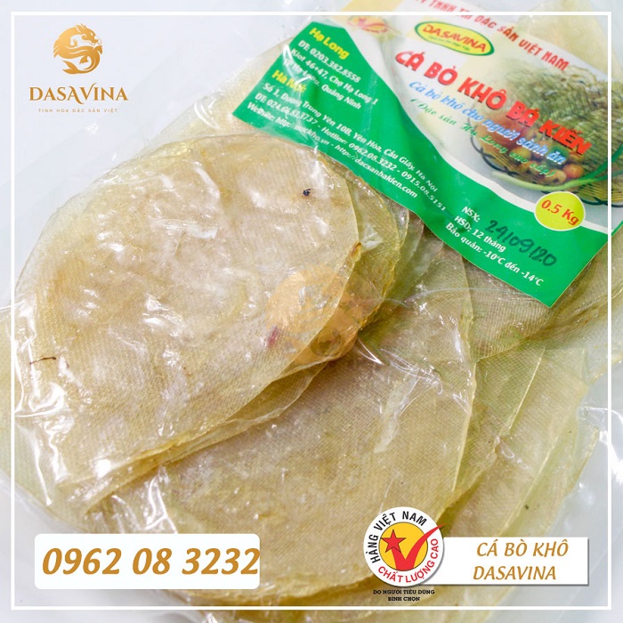 Cá bò khô DASAVINA được làm những nguyên liệu tươi ngon