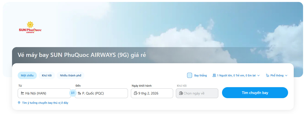Đặt vé Sun PhuQuoc Airways