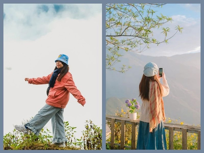 Thời tiết Tà Xùa se lạnh, nên ưu tiên trang phục giữ ấm khi săn mây vào sáng sớm.